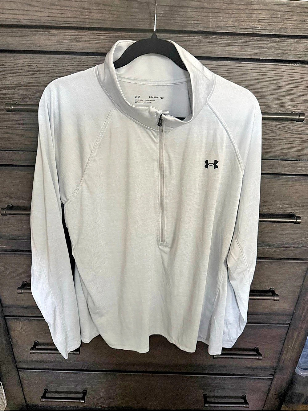 Under Armour Men's Quarter-Zip Pullover in very light gray